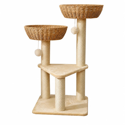 Oscar Rattan Basket Cat Tree