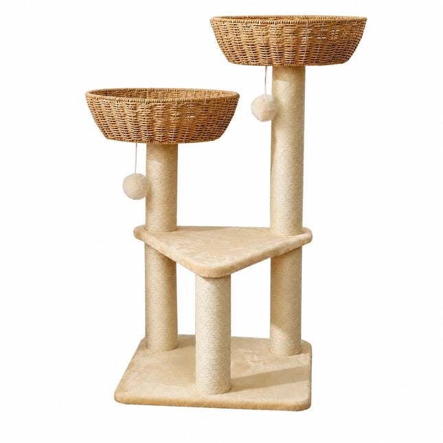 Oscar Rattan Basket Cat Tree