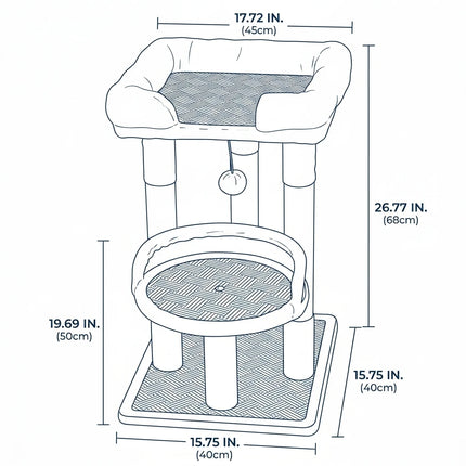 Oliver Rattan Cat Tree Bed