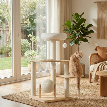 Henry Solid Wood Cat Tree Tower