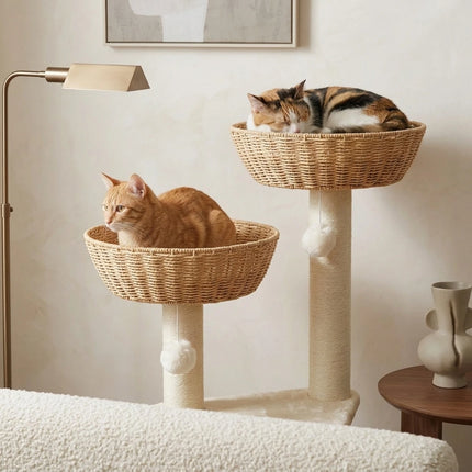 Oscar Rattan Basket Cat Tree