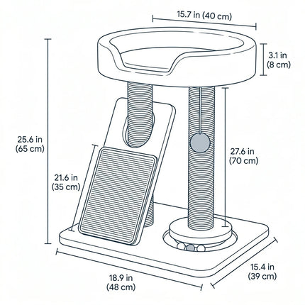 Leo Wood Cat Tree Scratcher